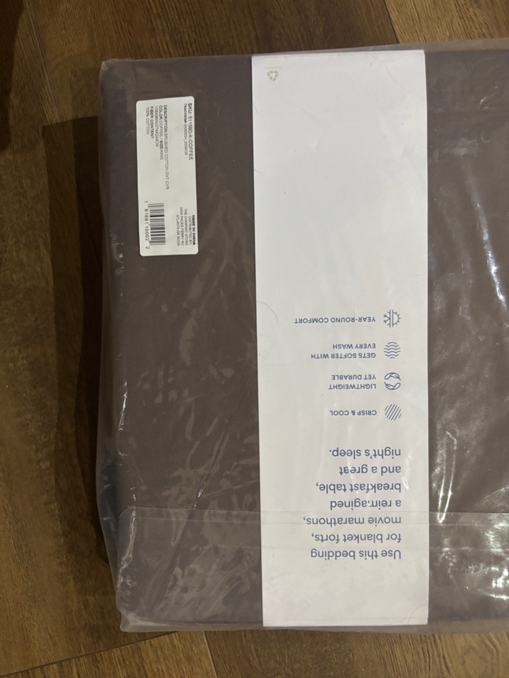 NWT The Company Store Coffee Brushed Cotton Duvet King - Picture 7 of 8